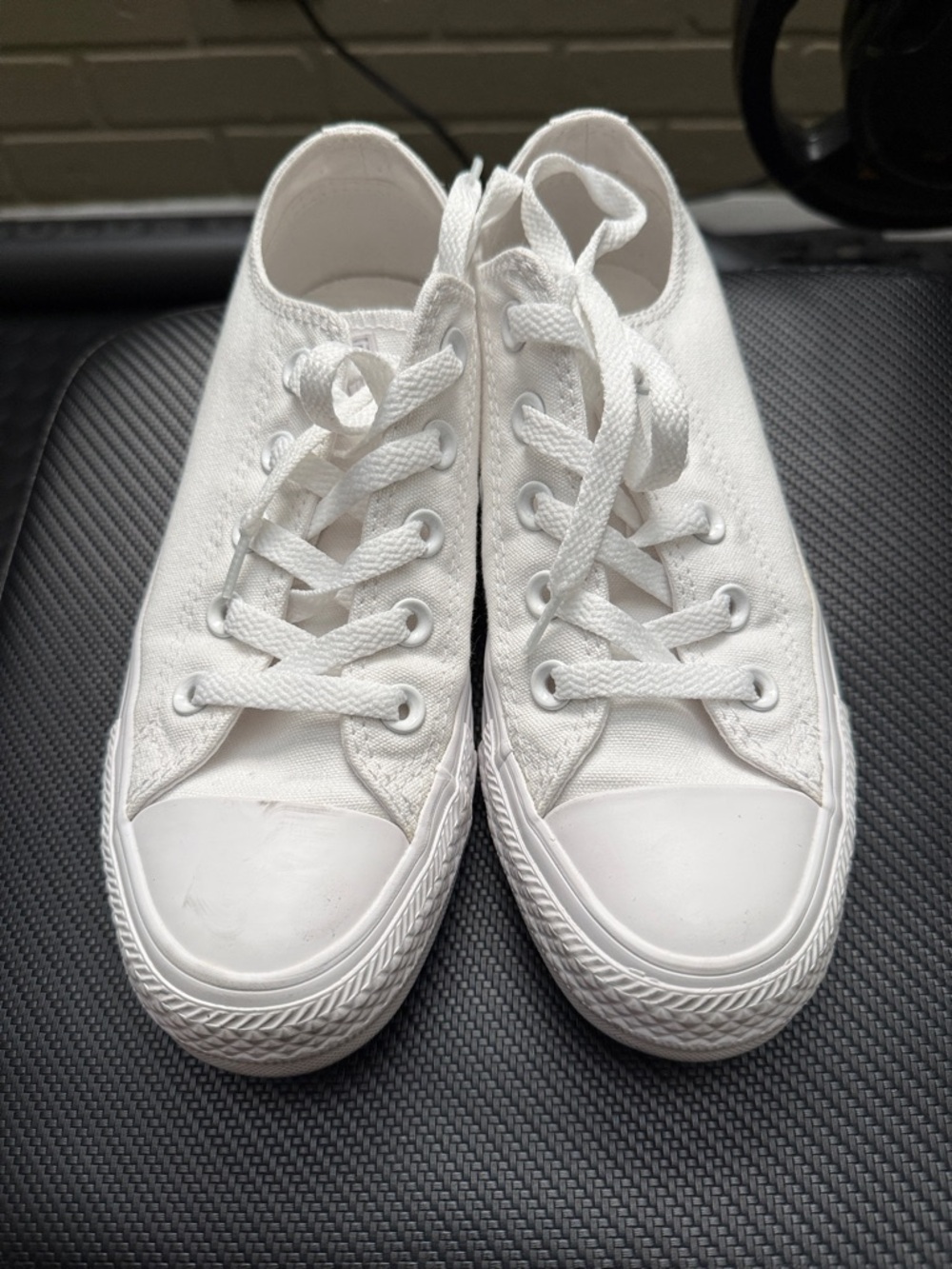 Converse White Low Top Canvas Sneakers